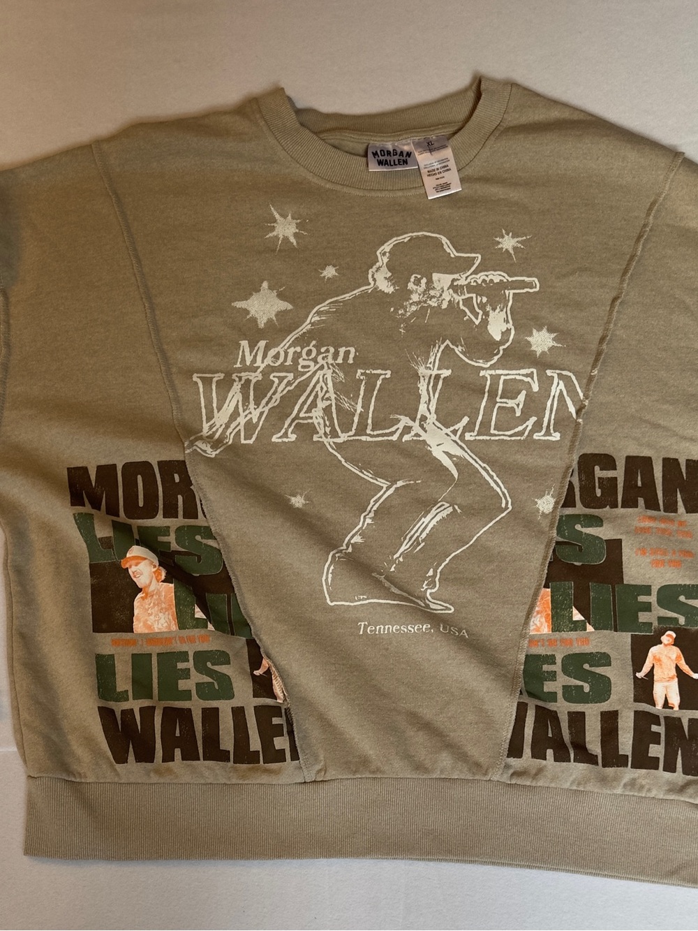 Morgan Wallen Official Lies Lies Lies Crewneck Sweatshirt XL